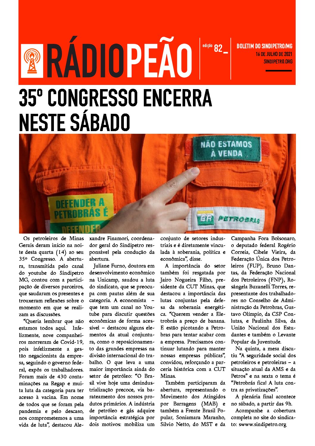 35º CONGRESSO ENCERRA NESTE SÁBADO