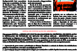 Boletim Online: Sindipetro/MG convoca assembleia em Montes Claros