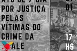 Sindipetro/MG convoca categoria petroleira para ato contra crime da Vale em Brumadinho